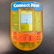 Vintage 1995 Milton Bradley Connect Four Electronic Handheld Game Orange Tested