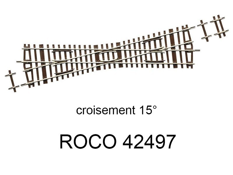 Croisement ROCO 42497 de 230mm et 15° pour rail miniature HO de modélisme