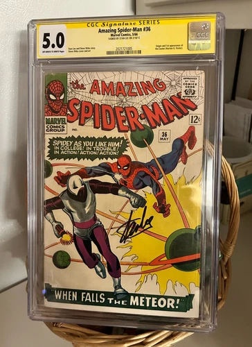 Amazing Spider-Man 36 CGC 5.0 (1966) Signed Stan Lee