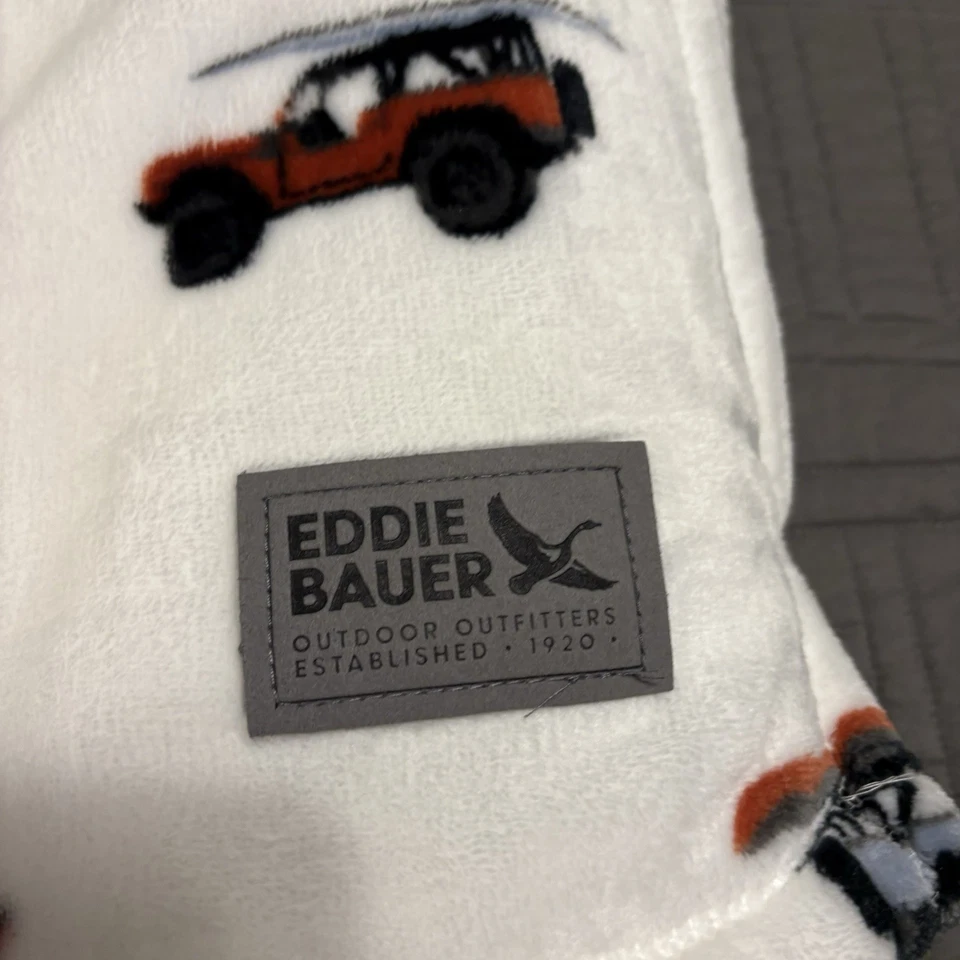 Eddie Bauer Plush Throw Blanket Ultra Soft Jeep Surfboard Adventure 60" x 70" - Image 4 of 4