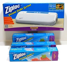 Ziploc Vacuum Sealer System #V102 Includes 3 Sealer Rolls New Factory Sealed!
