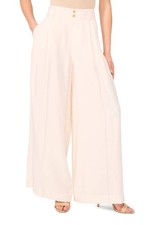 CeCe Pleated High  Waist Wide  Leg Pants Ivory size 4 NWT Modern Chic msrp 119