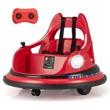 Image of COSTWAY Kids Ride On Bumper Car 12V Battery Powered Bumper Car-Red