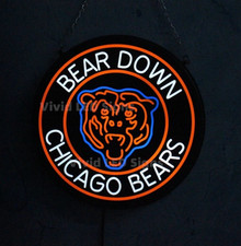 10" Chicago Bears Vivid LED Neon Sign Light Lamp Garage Gift Show Party Space VL