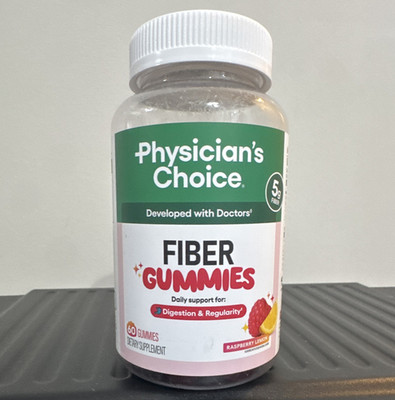 Physician's Choice Fiber Gummies Raspberry Lemon 60 Count 5g Vegan Exp 03/2028