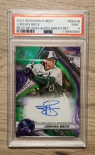 2024 Bowman's Best JORDAN BECK RC #/99 AUTO GREEN PSA 9 POP 1 !!!