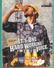 Print Ad Tropicana Seasons Best Hard Working Juice Construction Worker 2000
