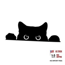 Peeking Sneaky Cat Sticker, Cat Decals for Cars, Black Indoor Outdoor Fretwork