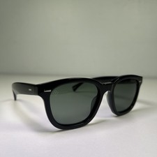 Raen Myles 53 Handmade Sunglasses-Crystal Black-Green Polarized Lens