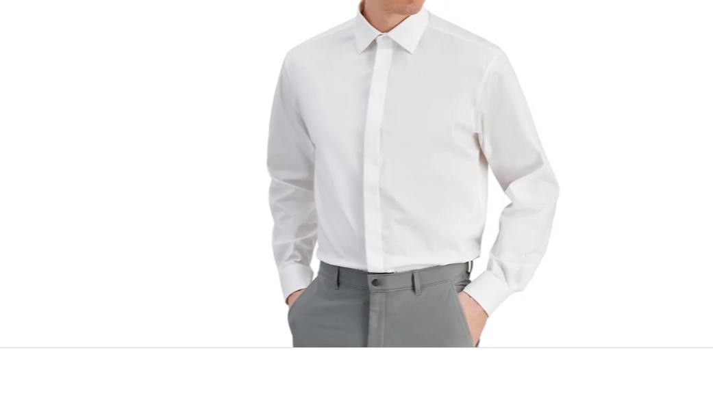 Alfani Mens Regular Fit Covered Placket Tuxedo Shirt Bright White Large 10590₽
