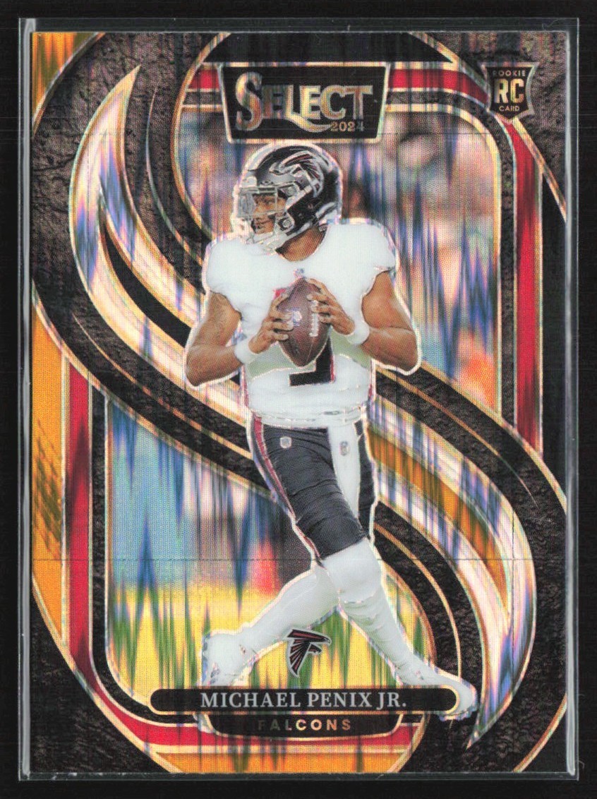 Michael Penix Jr. 2024 Panini Select Premier Black and Orange Shock RC #110