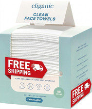 Cliganic Clean Face Towels XL, Disposable, Ultra-Absorbent, Hypoallergenic  Sof