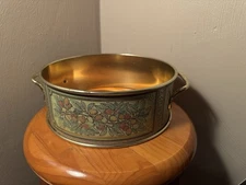 Vintage Pyrex 624 Golden Harvest Round Casserole Metal Handled Holder