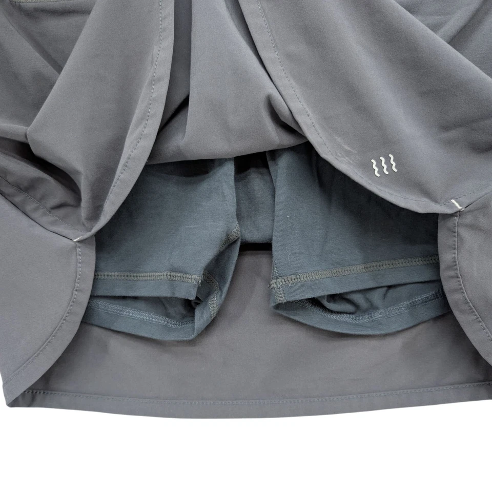 Falda corta Free Fly para mujer gris forrada de bambú pantalones cortos con cordón elástico talla S Foto 4 de 4