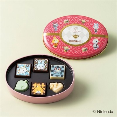 GODIVA meets Animal Crossing Assortment Pink Chocolate 6 pieces
