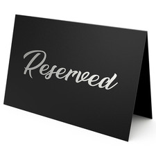 10 Pack Black Reserved Table Signs for Wedding Silver Foil Reserved Seating