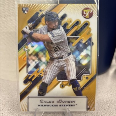 Caleb Durbin 2025 Topps Pristine #119 Gold Refractor Rookie /50 RC Brewers