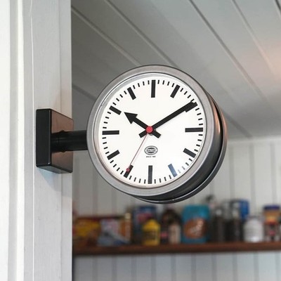 Dulton Double Face Clock 170D2 YR-0643MBK MAT BLACK/RAW Wall Japan