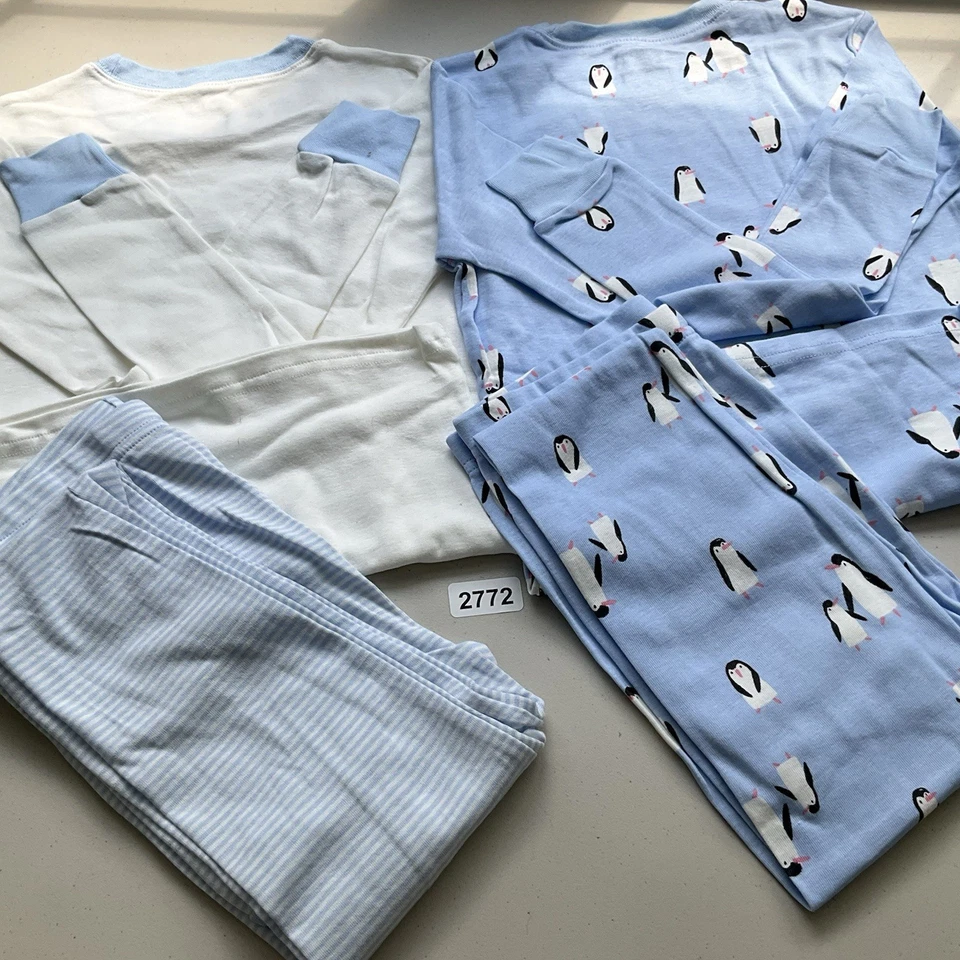 Juego de Pijama Carter’s Niños Talla 10 Mangas Largas Azul Blanco Dos Pares Nuevo Foto 2 de 4