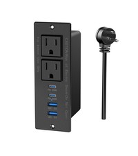 65W USB C Recessed Power Strip, Recessed Outlet with 2AC 2 PD USB C 2 QC ...