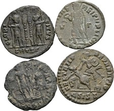 ROM, Lot 4 St&uuml;ck sp&auml;tr&ouml;mische Bronzem&uuml;nzen