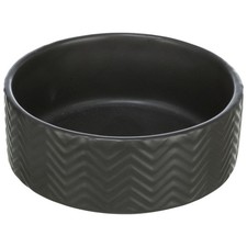 Trixie Ceramic Dog Bowl Food Water Feeding Dish Black Texture Dishwasher Safe