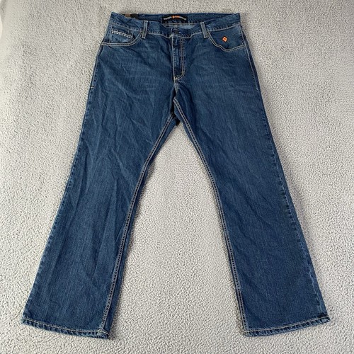 Wrangler FR Slim Boot Jeans Mens 38x32 Blue HRC2 2112 Fire Flame Resistant NEW - Picture 6 of 11