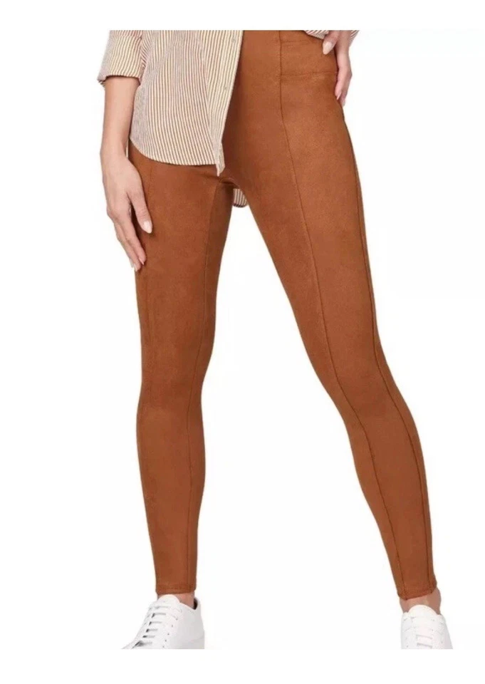 Spanx Faux Suede Leggings Rich Caramel Large NWT* BG1035-36 - Image 3 of 4