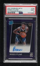2021 Donruss Optic Purple Prizm Signatures Bones Hyland #194 PSA 9 MINT Auto 5i5