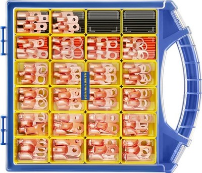 haisstronica 220PCS Battery Cable Ends Kit Copper Wire Lugs