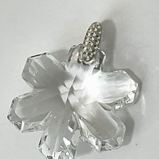Swarovski Crystal Snowflake Pendant or Ornament Sterling Silver 1.5" Holidays