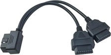 OBD2 Right Angle Splitter Y Cable Male Splitter to 2 Female Extension Cable 30cm