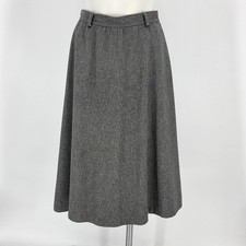 Vtg Talbots Gray Midi Length Skirt Lined SZ S Modest Academia