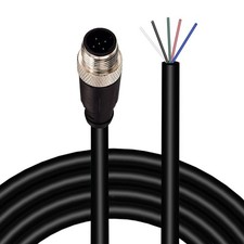 5m M12 5Pin Male Connector Cable 24AWG PVC Sensor Wire Electrical Adapter