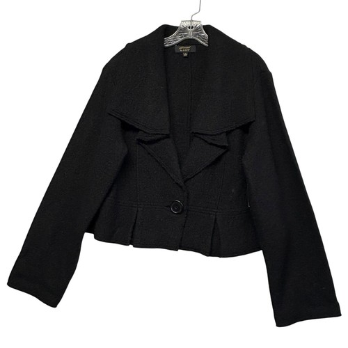Essentials by ABS Damen Wolljacke Cropped Weite Ärmel Schwarz XL Neu mit Etikett