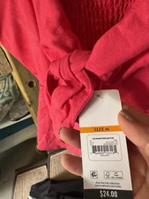 Sofia Jeans Womens Tank Top Peplum Button Down Stretch Fuscia  Size M