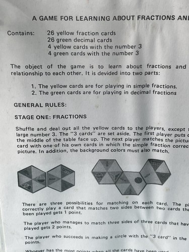 RARE FRACTIONS 3 board Game - For Learning Fractions And Decimals -NEW SEALED - Picture 9 of 10