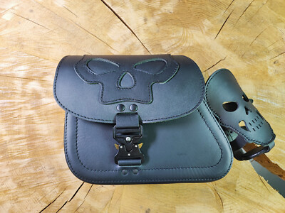 Swing Bag Sporty Skull Blackline Compatible With Harley Davidson Sportster 883
