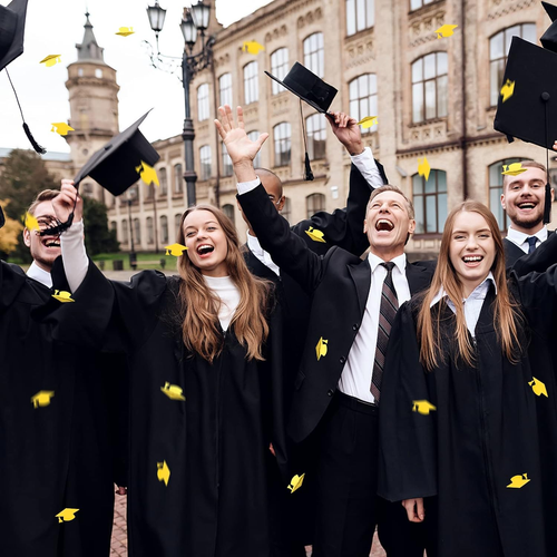 Graduation Decorations Class of 2024 - Gloden Cap Confetti, about 200 Pcs per Pa - Picture 5 of 5