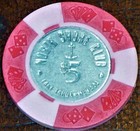 Old $5 NORTH SHORE CLUB Casino Poker Chip Vintage Antique Lake Tahoe NV 1965 — photo 5