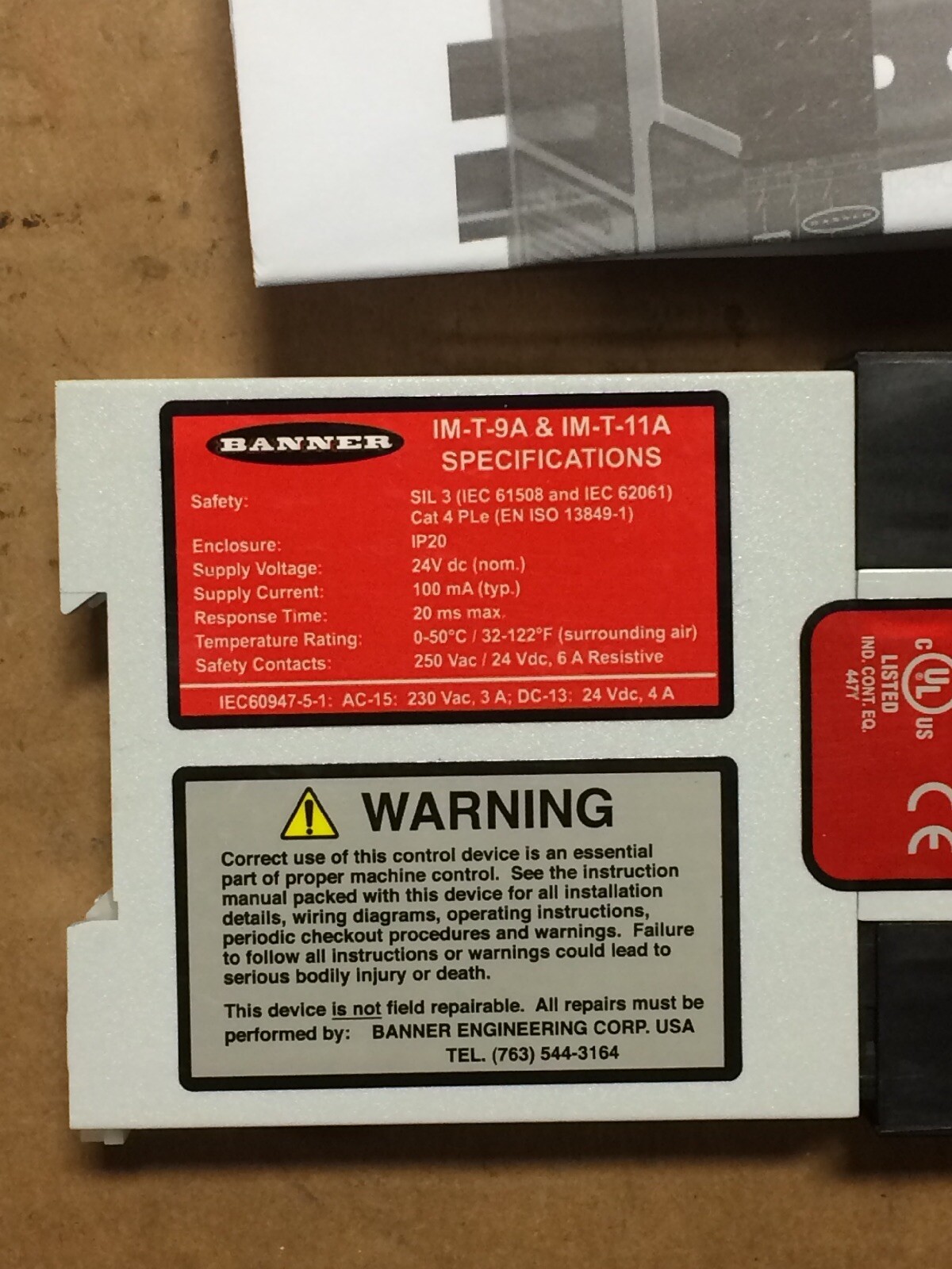Banner Im T 9a Safety Relay Interface Module Imt9a 61425