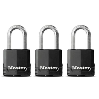 MASTER LOCK 3er Pack Schwerlast Vorhängeschlösser, Sicherheitsstufe 8/10, Outdoor, gleichschließend,