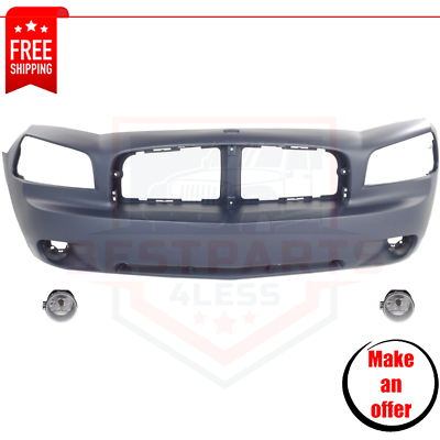Front Bumper Covers Fog Lights Set of 3 pc for 2010 Dodge Charger R/T, SE,  SXT | eBay