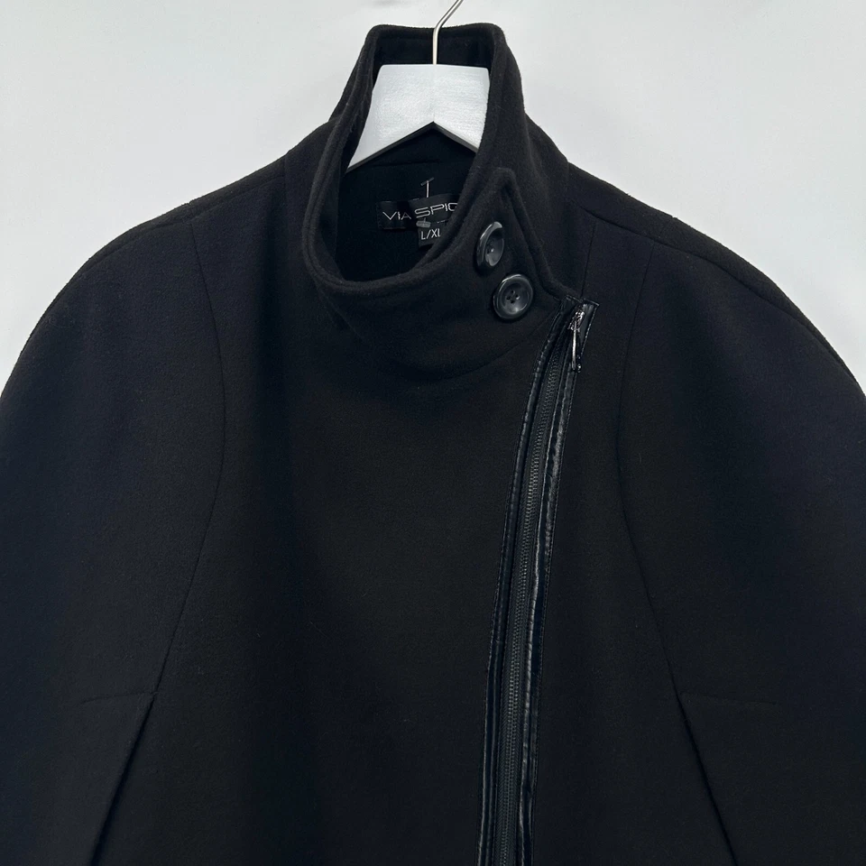 Chaqueta con Capa Poncho Via Spiga Talla L XL Ropa de Calle Gótica Chic Bruja Foto 4 de 4