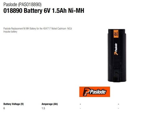 Batería Original Paslode 018890 6V 1.5Ah Ni-MH Se Adapta a IM350 - Imagen 2 de 6