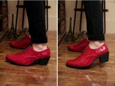 Men's hairstylist oxford cuban heel patent Leather lace up Dress formal Shoes