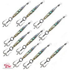 10pcs 1oz Diamond Jig Mylar Holographic Laser Trolling lure w/ a Treble Hook 28g