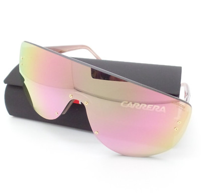 Carrera Flaglab 12 0000J Rose Gold Mirror Black Sunglasses Authentic