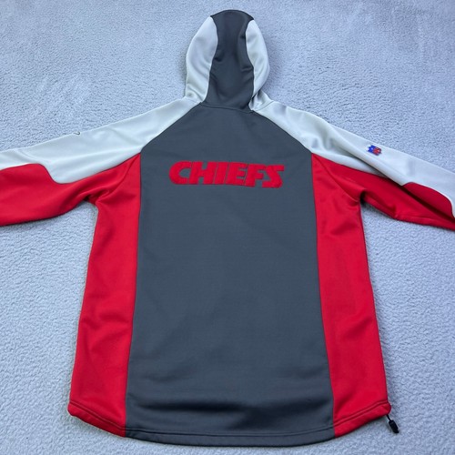NFL Reebok Kansas City Chiefs Full Zip Hoodie Mens XL Gray/Red Team Sweatshirt - 第 6/11 張圖片