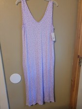 SOFT COMFY JOYSPUN WOMEN'S SLEEVELESS V-NECK MIDI SLEEP CHEMISE M 8-6 